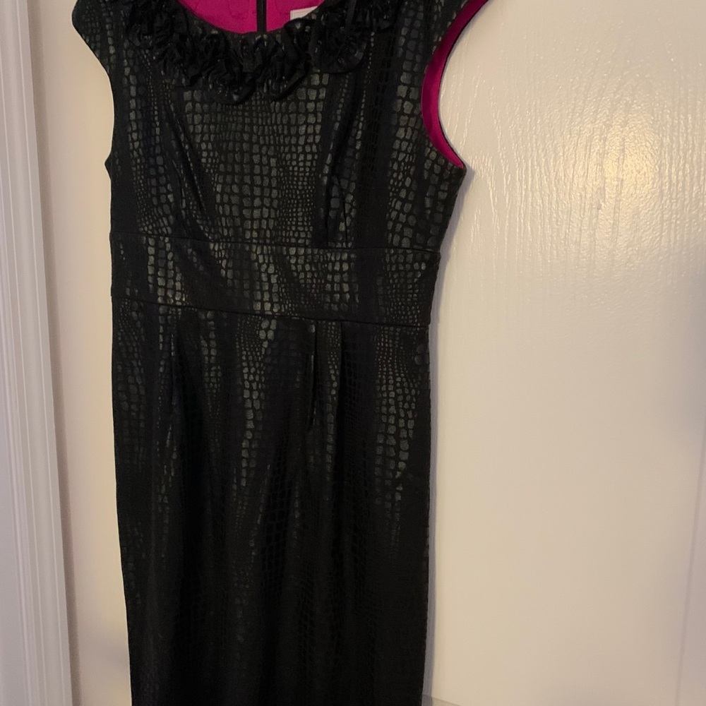 Black leather like material dress